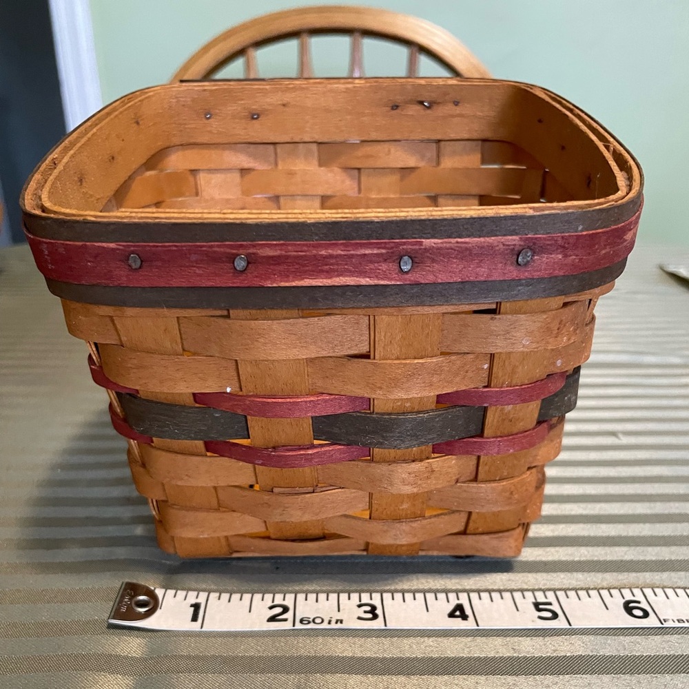 Longaberger Brown and Red Accent Basket - Home Accents
